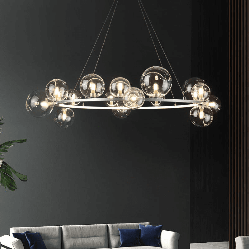 Wholesale 15 Heads Led Chandelier Glass Ball Chandelier Starry Modern Glass Bubble Ball Chandelier, operation11
