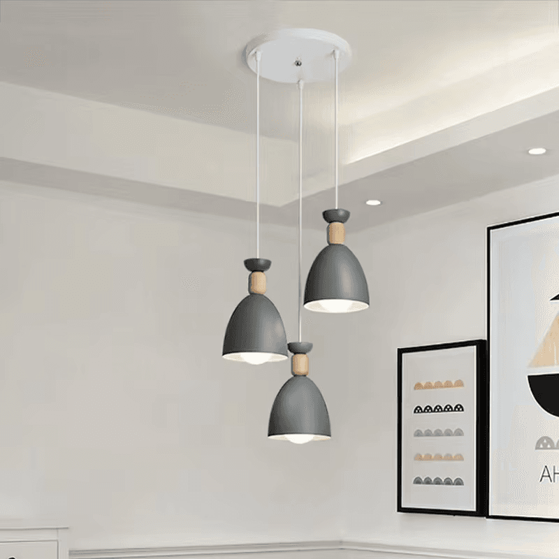 Metal Pendant Lamp Indoor Loft Ceiling Light Modern Nordic Industrial 3 Heads Led Chandeliers Light for Restaurant Home, operation11