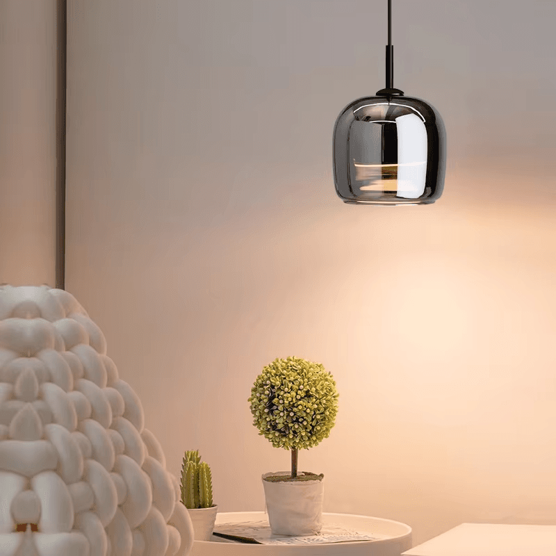 Hotel Bedroom Bedside Iron Glass Hanging Lamp Kitchen Home Decor Nordic Modern Luxury Led Pendant Light, Nordic Iron Glass LED Pendant Light, operation11