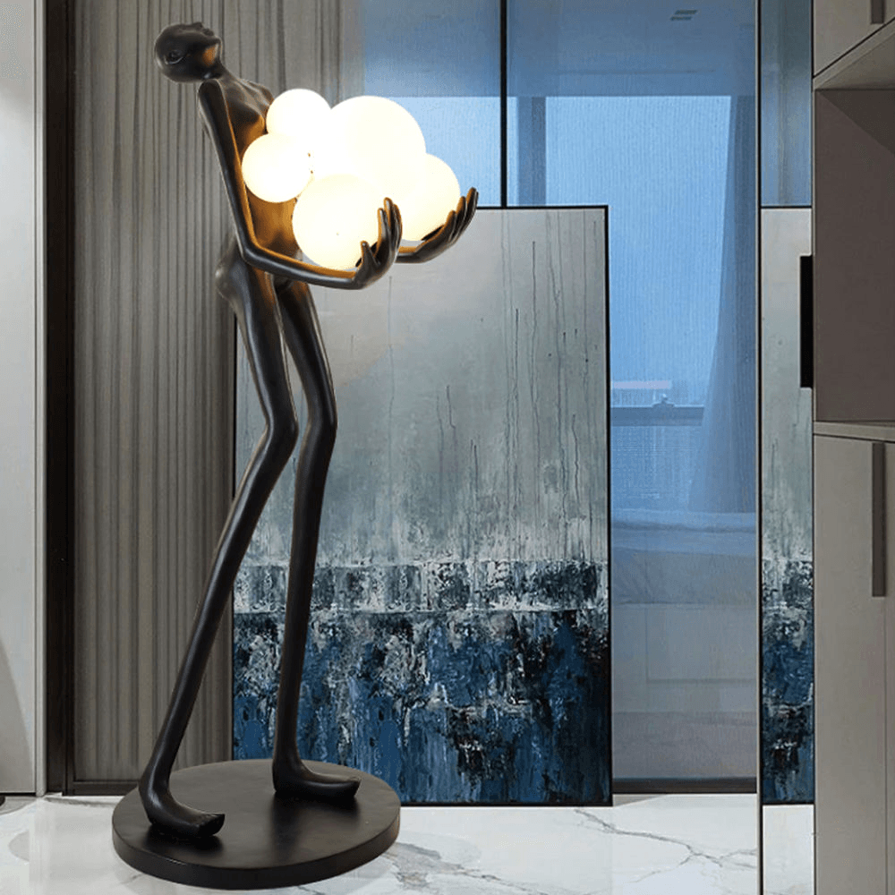 Nordic Art Sculpture Humanoid Abstract Designer Led Hotel Living Room Bedroom Modern Floor Lamp, Dimmable Art Sculpture Floor Lamp FL01, 2700K Warm White LED, operation11