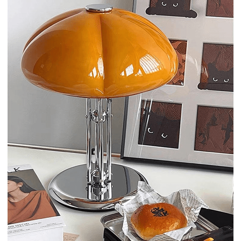 Medieval Bauhaus Pumpkin Table Lamp Bedroom Bedside Retro Designer Net Three Color Creative Decorative Lamps, Pumpkin Table Lamp Retro Designer, operation11
