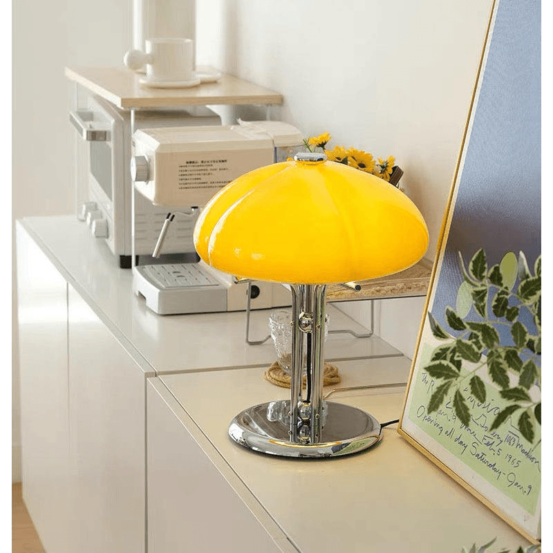Medieval Bauhaus Pumpkin Table Lamp Bedroom Bedside Retro Designer Net Three Color Creative Decorative Lamps, Pumpkin Table Lamp Retro Designer, operation11