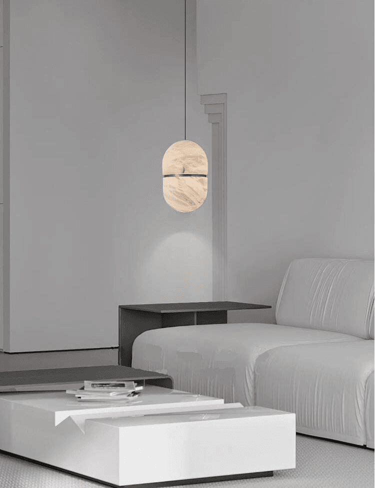 Simple Marble All-Copper Small Pendant Light for Nordic Luxury Restaurant Bedroom Bedside Lighting,for Villa, Dimmable Marble & Copper Pendant Light MC18, 3500K Warm Whit, operation11
