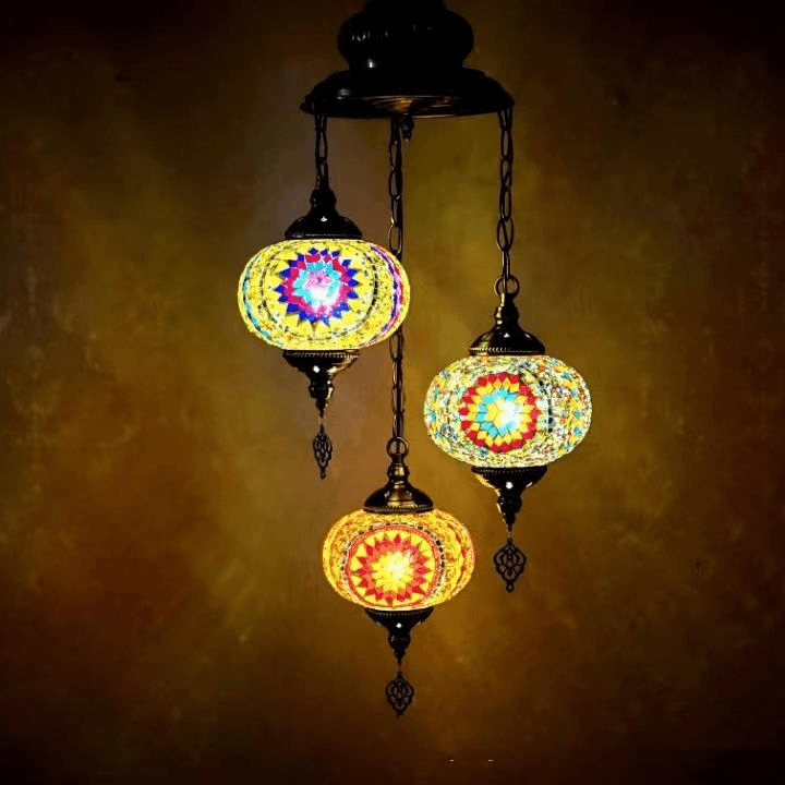 Handmade Mosaic Art Single Turkish Lamps Chandelier Turkey Chandelier for Room, Handmade Turkish Mosaic Chandelier, operation11