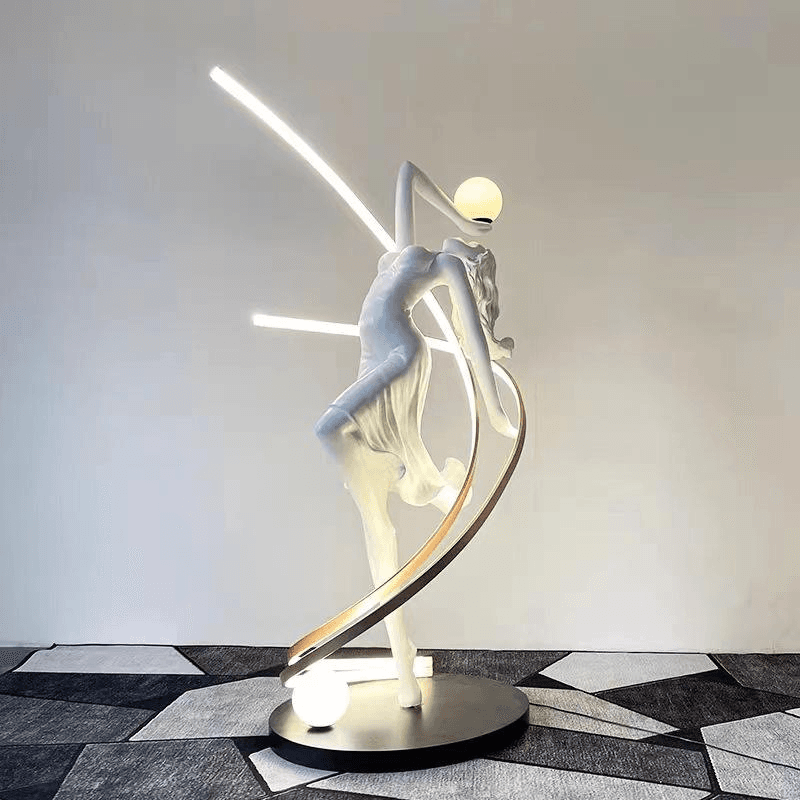 Hanging Light Clubs Bar Decor Art Dancing Girl Ornament Modern Indoor Led White Sculpture Floor Lamp Ballerina, White Ballerina Sculpture Floor Lamp FL0918-05, Dimmable LED, operation11