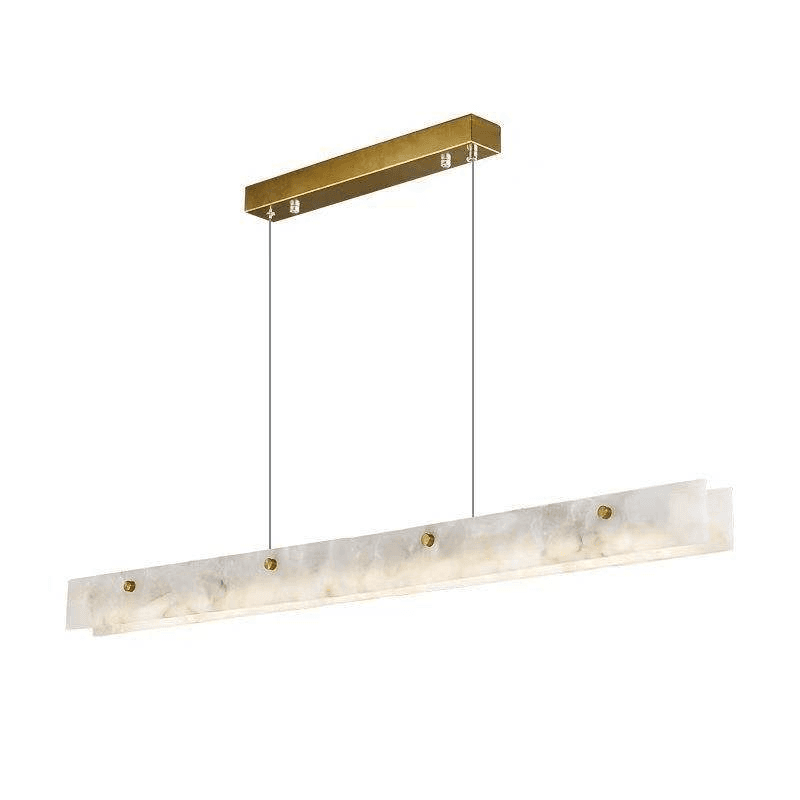 Modern Linear Marble Pendant Light Spanish Alabaster Rectangular Chandelier for Kitchen Dining, Natural Alabaster Linear Pendant Light, Dimmable LED Dining, operation11