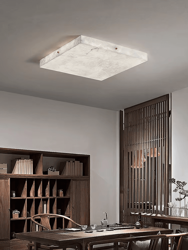 Alabaster LED Flush Mount Ceiling Light Modern Ceiling Ligh Square Minimalist Ceiling Lamp for Living Room Bedroom, Modern Onyx Surface Mounted Ceiling Light MC15 | OEM ODM, operation11