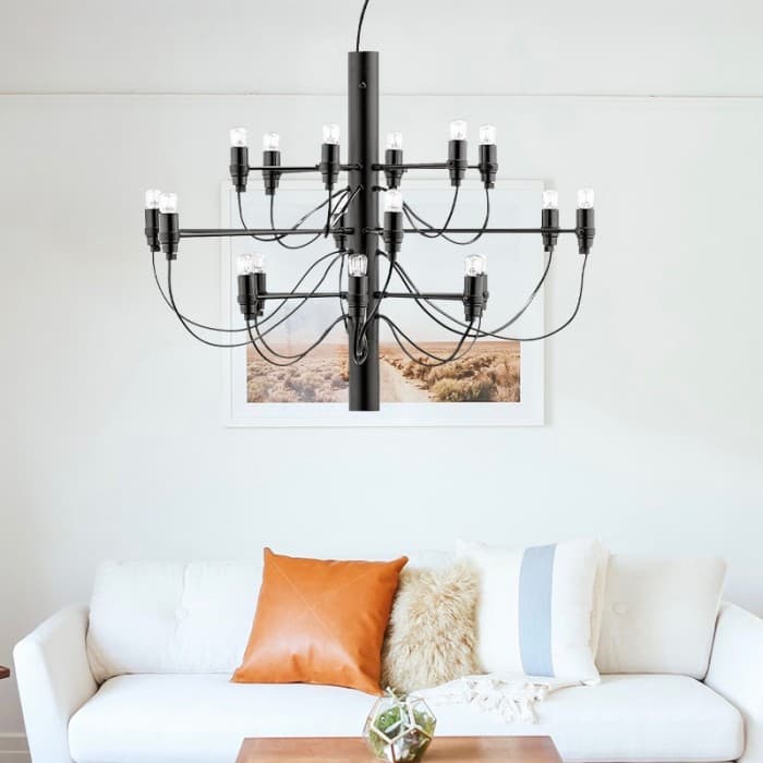 Tendrila Multi-Light Chandelier - Industrial Style Pendant Light for Dining Room, operation11