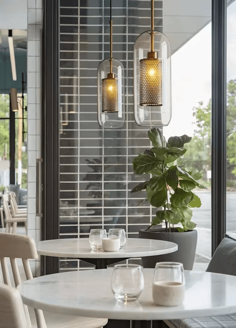 Nordic Pendant Minimalist Casual Residential Cafe Small Pendant Lights,Adjustable Droplight Pendant Light Home Lighting, Nordic Glass Globe Pendant Light, operation11