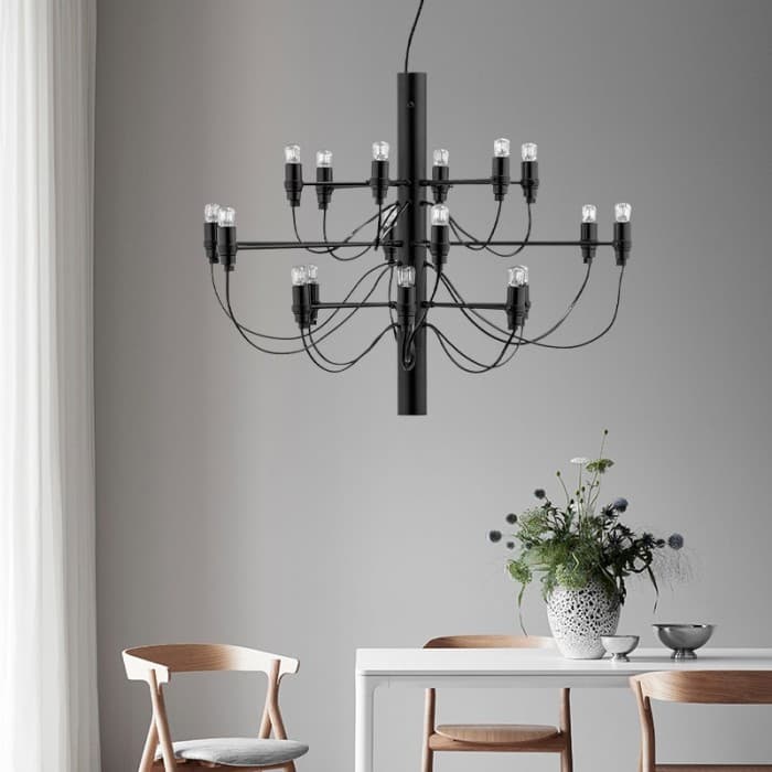 Tendrila Multi-Light Chandelier - Industrial Style Pendant Light for Dining Room, operation11
