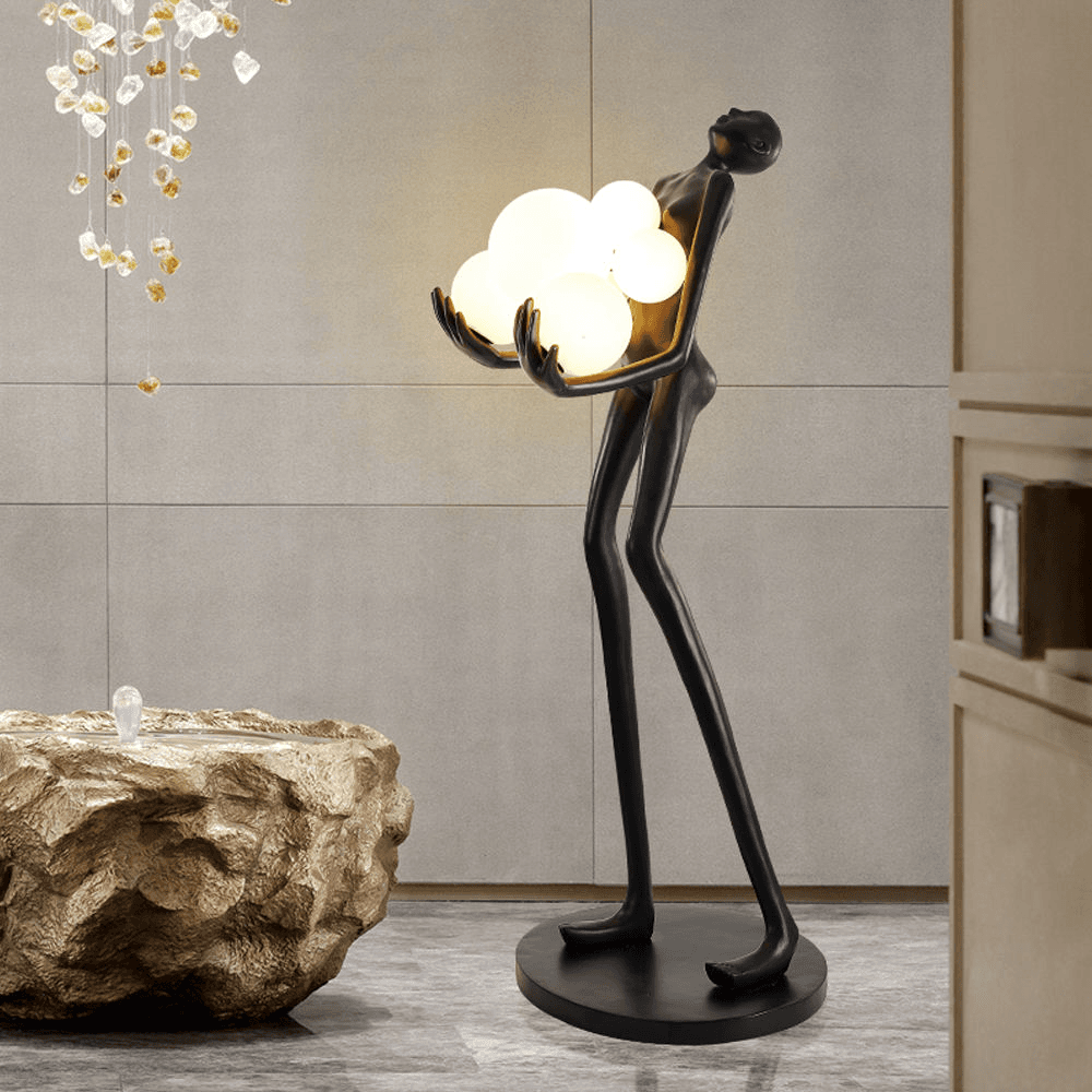 Nordic Art Sculpture Humanoid Abstract Designer Led Hotel Living Room Bedroom Modern Floor Lamp, Dimmable Art Sculpture Floor Lamp FL01, 2700K Warm White LED, operation11