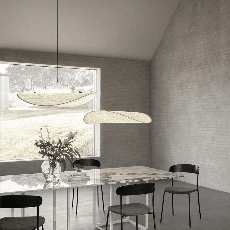 Home Decor Minimalist Design Silk Pendant Light Kitchen Led Hanging Lamp Indoor Big Fabric Nordic Modern Chandelier, Leaf Shape Silk Chandelier PL0918-11, Dimmable 2700K Light, operation11