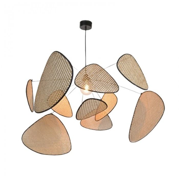 Screen Cannage Pendant Light - Woven Rattan Design for Living Room, operation11