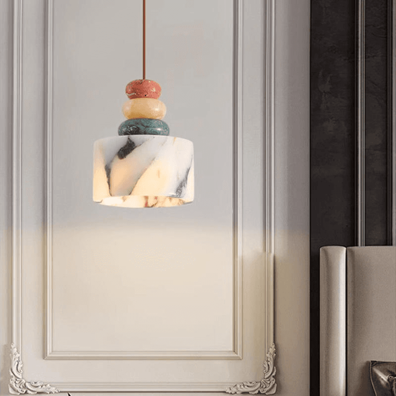 Multi-colour Stacked Stone Pendant Light Colorful Jade Refined Lighting and Playful Form Lights Decoration Project, Luxury Multi-colour Stacked Stone Pendant Light, Colorful Ja, operation11
