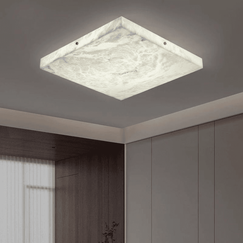 Alabaster LED Flush Mount Ceiling Light Modern Ceiling Ligh Square Minimalist Ceiling Lamp for Living Room Bedroom, Modern Onyx Surface Mounted Ceiling Light MC15 | OEM ODM, operation11