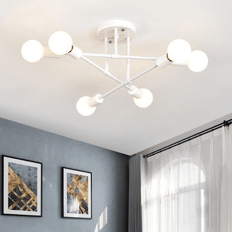 6 Heads Ceiling Light Restaurant Hotel Home Led Indoor Lighting Living Room Industrial Pendant Light, operation11