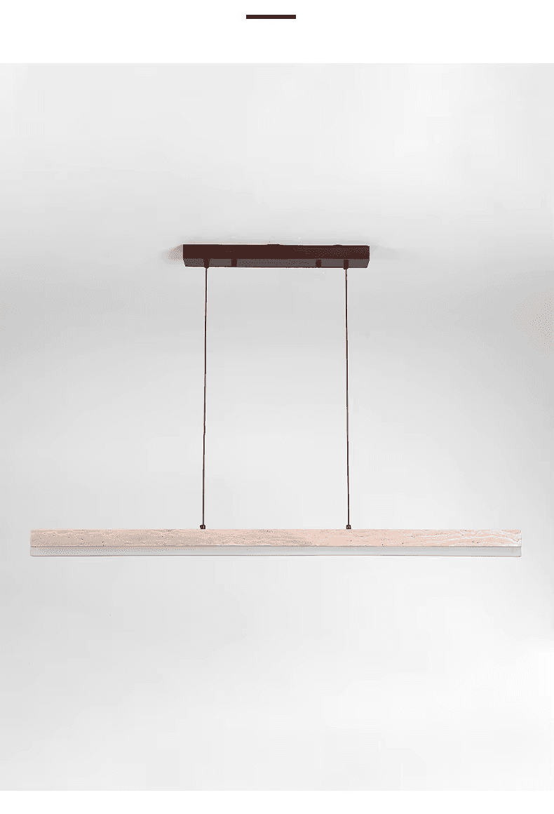 Travertine Pendant Lamp Wood Stone Lamp Modern Chandelier Lamp Pendant for Dining Room, Travertine Walnut Wood LED Linear Pendant Light for Home, operation11