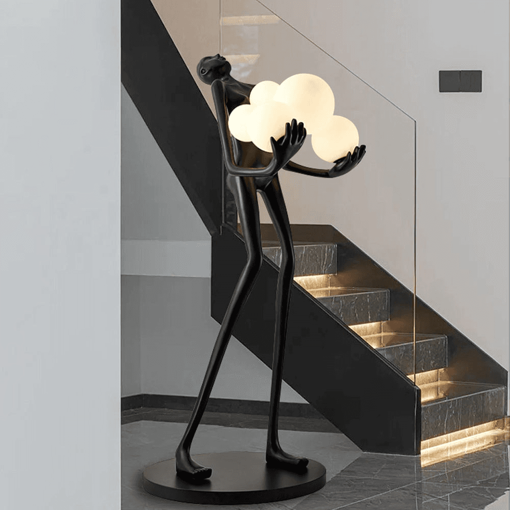 Nordic Art Sculpture Humanoid Abstract Designer Led Hotel Living Room Bedroom Modern Floor Lamp, Dimmable Art Sculpture Floor Lamp FL01, 2700K Warm White LED, operation11