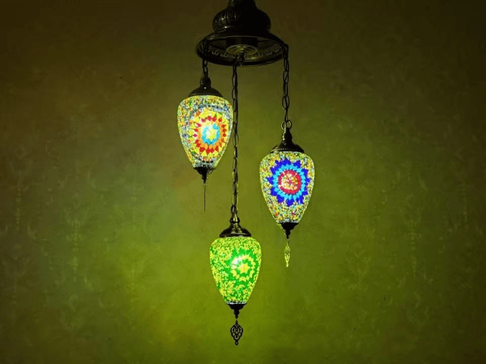 Handmade Mosaic Art Single Turkish Lamps Chandelier Turkey Chandelier for Room, Handmade Turkish Mosaic Chandelier, operation11