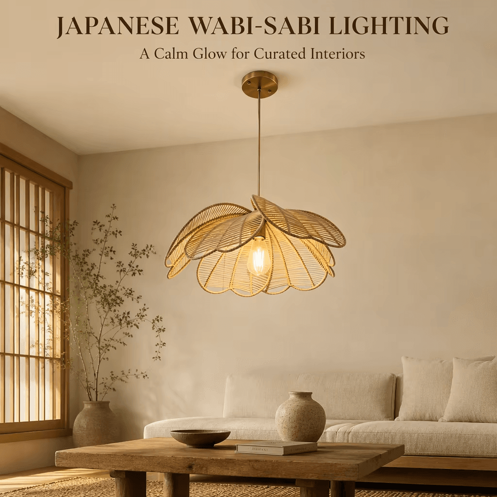 Japanese Retro Wabi-sabi Chandelier Style Iron Hanging Living Room LED Adjustable Height Warm White Pendant Lights, Japanese Retro Wabi-Sabi Rattan Pendant Light, operation11