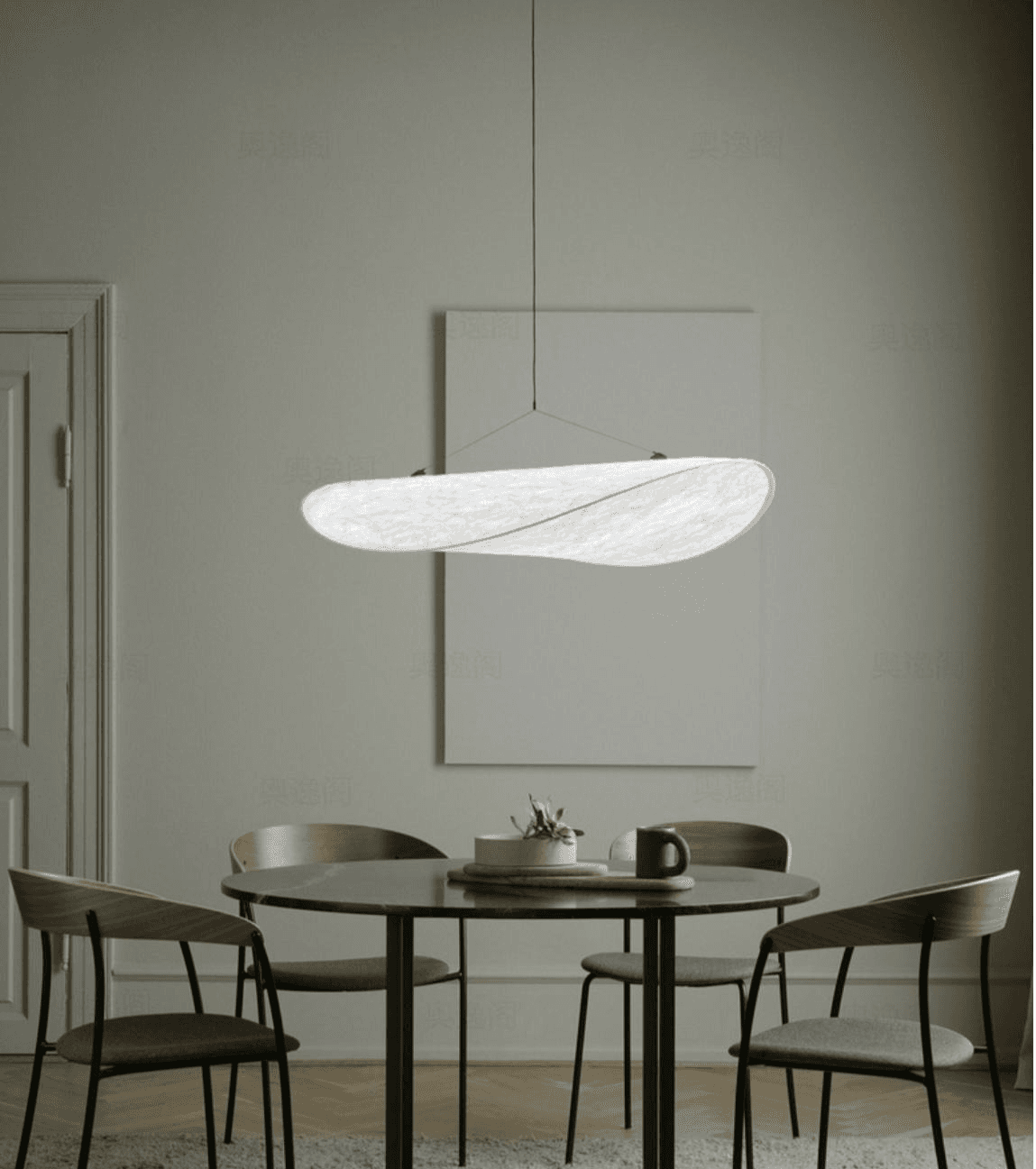Home Decor Minimalist Design Silk Pendant Light Kitchen Led Hanging Lamp Indoor Big Fabric Nordic Modern Chandelier, Leaf Shape Silk Chandelier PL0918-11, Dimmable 2700K Light, operation11