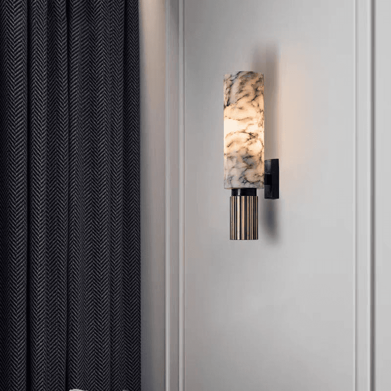 Minimalist Creative Alabaster Sconce Light Corridor Bedroom Bedside Marble Wall Lamps for Hotel, Modern Minimalist Marble Wall Sconce WL0918-01, Dimmable LED, operation11