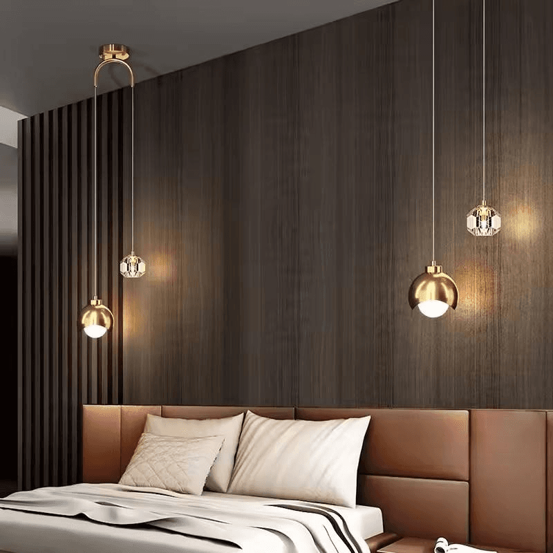 Modern Simple Crystal Pendant Light Bedroom Bedside Hanging Lamp Nordic Minimalist Long Line Living Room Home Decor, Nordic Long Line Crystal Pendant Light PL0918-19, Dimmable L, operation11