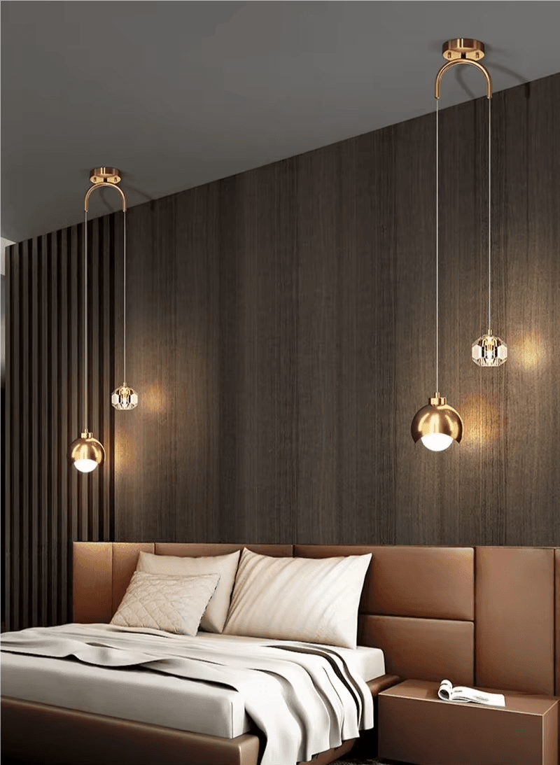 Modern Simple Crystal Pendant Light Bedroom Bedside Hanging Lamp Nordic Minimalist Long Line Living Room Home Decor, Nordic Long Line Crystal Pendant Light PL0918-19, Dimmable L, operation11
