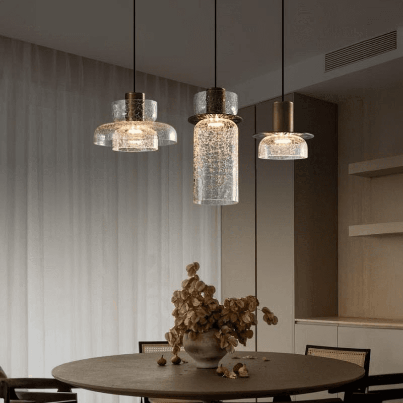 Postmodern Designer Restaurant Chandelier,Light Luxury,Bedroom,Study,Retro Artistic Crack Craft Glass Chandelier, Postmodern Crack Craft Glass Chandelier, operation11