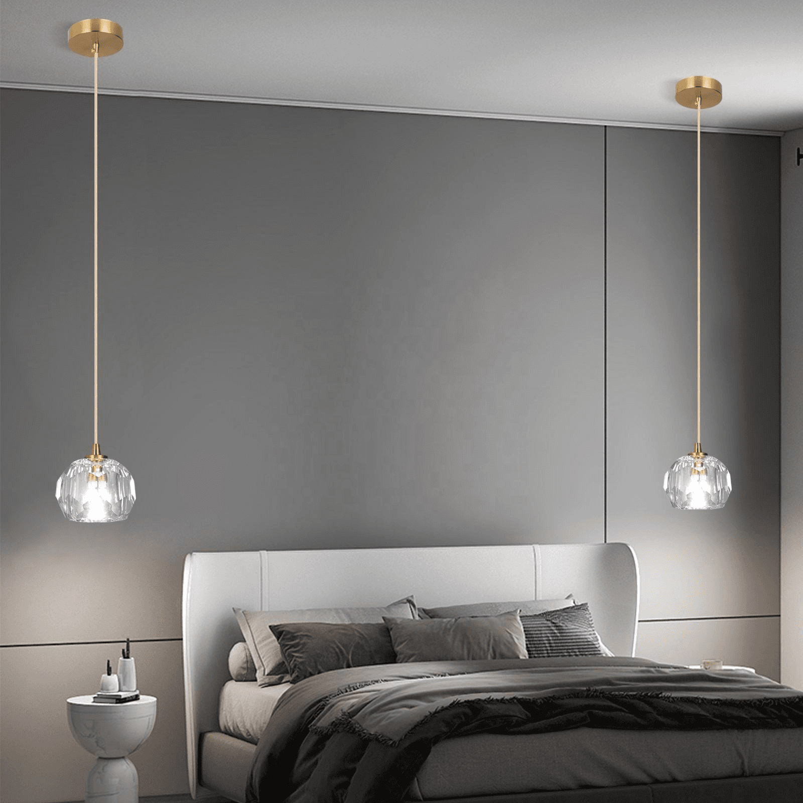 Nordic G9 Copper Crystal Pendant Light for Hotel Kitchen Island Hanging Ceiling Lamp, Nordic G9 Copper Crystal Pendant Light, operation11