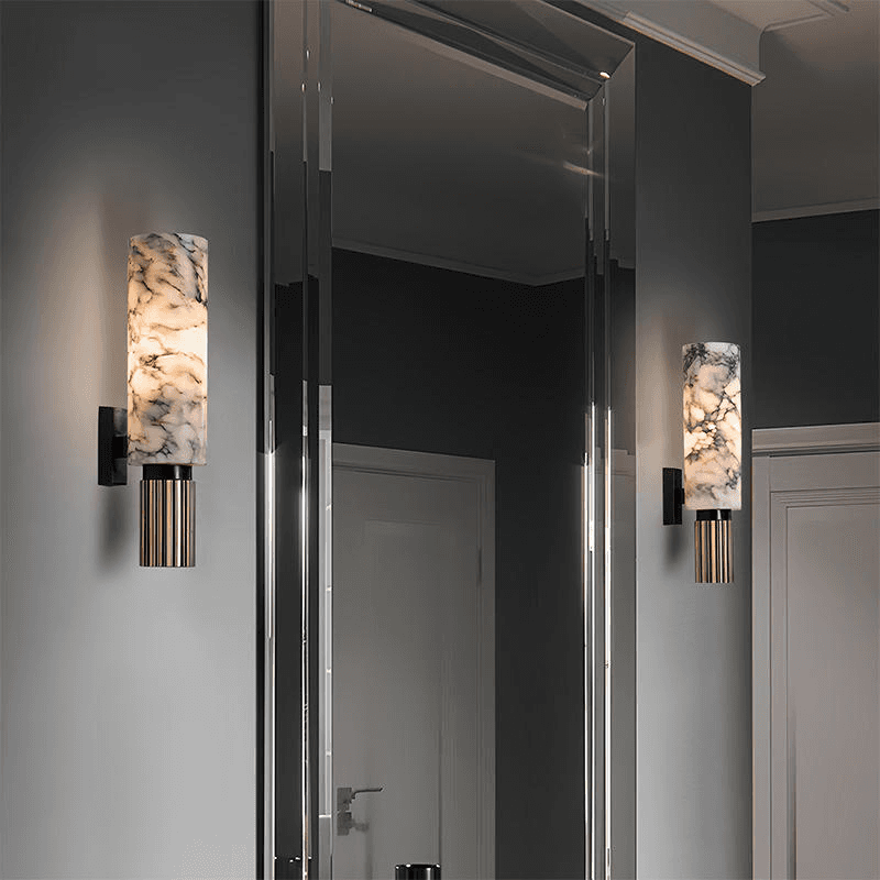 Minimalist Creative Alabaster Sconce Light Corridor Bedroom Bedside Marble Wall Lamps for Hotel, Modern Minimalist Marble Wall Sconce WL0918-01, Dimmable LED, operation11