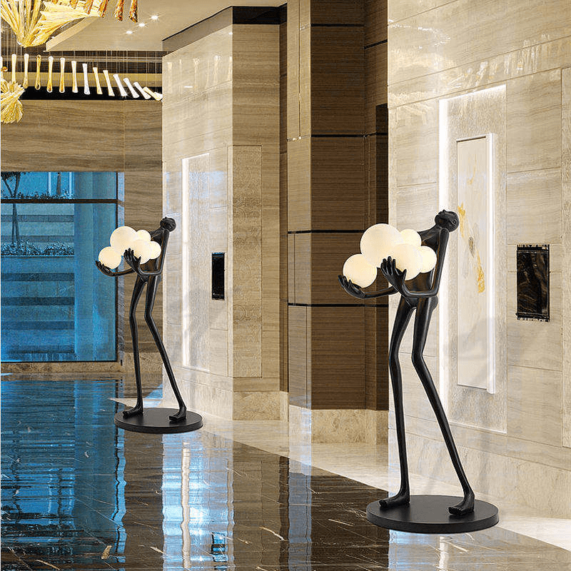 Nordic Art Sculpture Humanoid Abstract Designer Led Hotel Living Room Bedroom Modern Floor Lamp, Dimmable Art Sculpture Floor Lamp FL01, 2700K Warm White LED, operation11