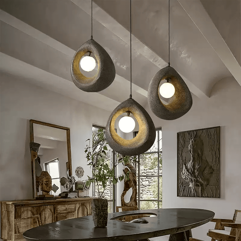 Designer Hanging Chandeliers Wabi-sabi Style Bedroom Lighting Fixtures, Wabi-Sabi Designer Hanging Chandeliers, operation11