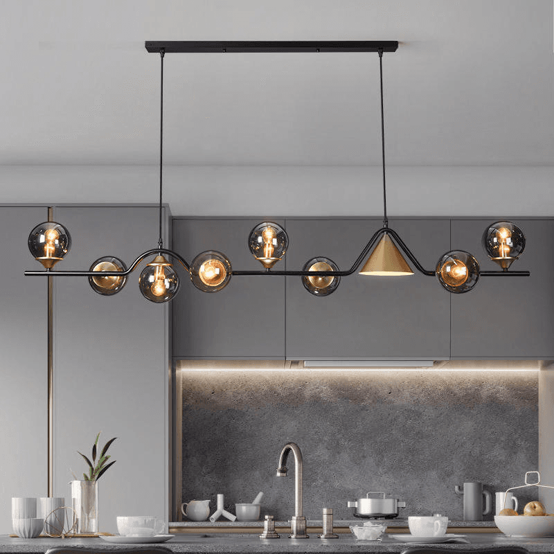 Modern Globe Sputnik Glass Chandeliers Light Fixture,Rectangular Chandelier Dining Room Light Fixtures Over Table, Modern Sputnik Glass Chandelier Rectangular, operation11
