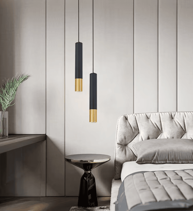 Aluminum Tube Pendant Light Modern Black Brass Gold Home Kitchen Bar Linear Pendant Light Chandelier, Modern Black Gold Aluminum Long Tube LED Lamp Non-Dimmable f, operation11