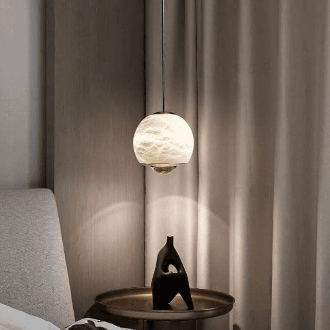 Natural Spanish Marble Copper Chandelier Minimalist Style Dimmable for Dining Room Bar Bedroom Bedside, Modern Marble Copper Pendant Light MC16, Dimmable Gold, operation11