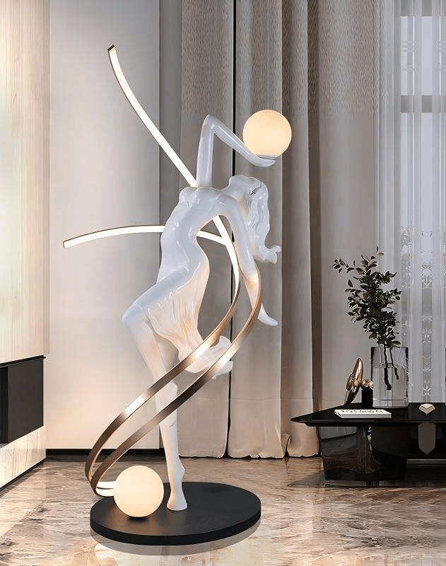 Hanging Light Clubs Bar Decor Art Dancing Girl Ornament Modern Indoor Led White Sculpture Floor Lamp Ballerina, White Ballerina Sculpture Floor Lamp FL0918-05, Dimmable LED, operation11