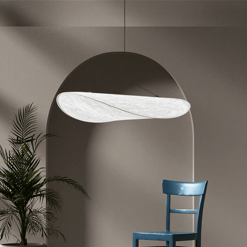 Home Decor Minimalist Design Silk Pendant Light Kitchen Led Hanging Lamp Indoor Big Fabric Nordic Modern Chandelier, Leaf Shape Silk Chandelier PL0918-11, Dimmable 2700K Light, operation11