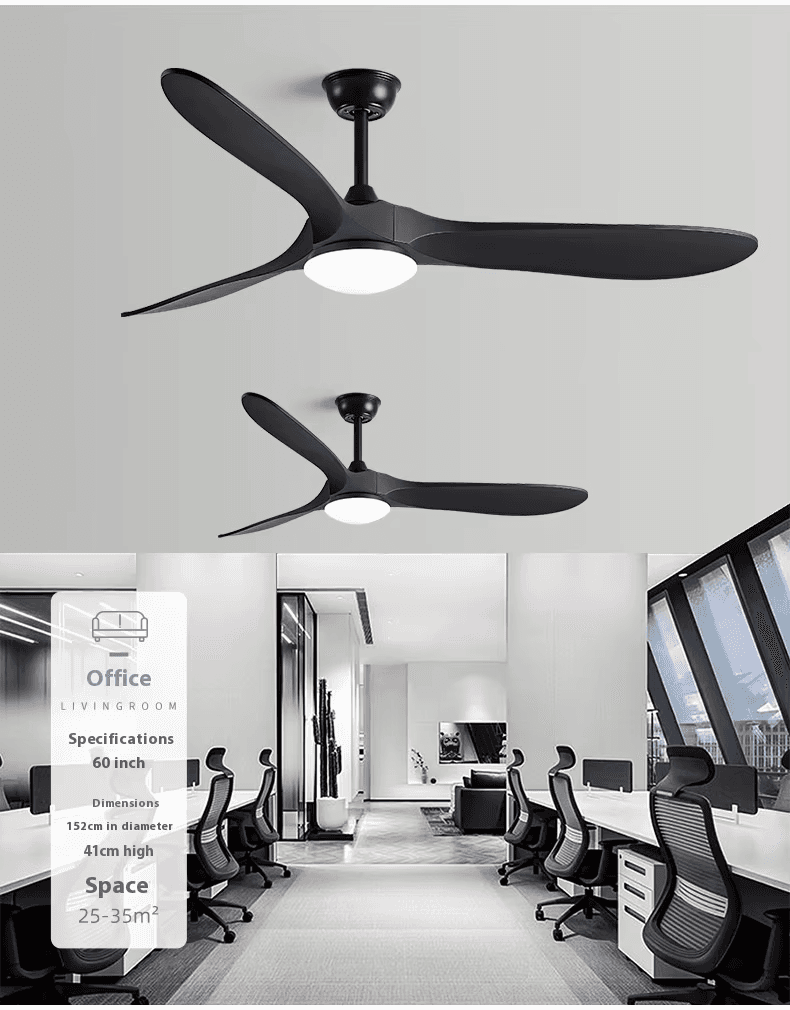 New Style Nordic Luxury 52 Inch Solid Wooden 3 Blade Modern Motor Mute Ceiling Fan Light, Deep Walnut Ceiling Fan With Light PL0918-08, Remote 3-Speed, operation11