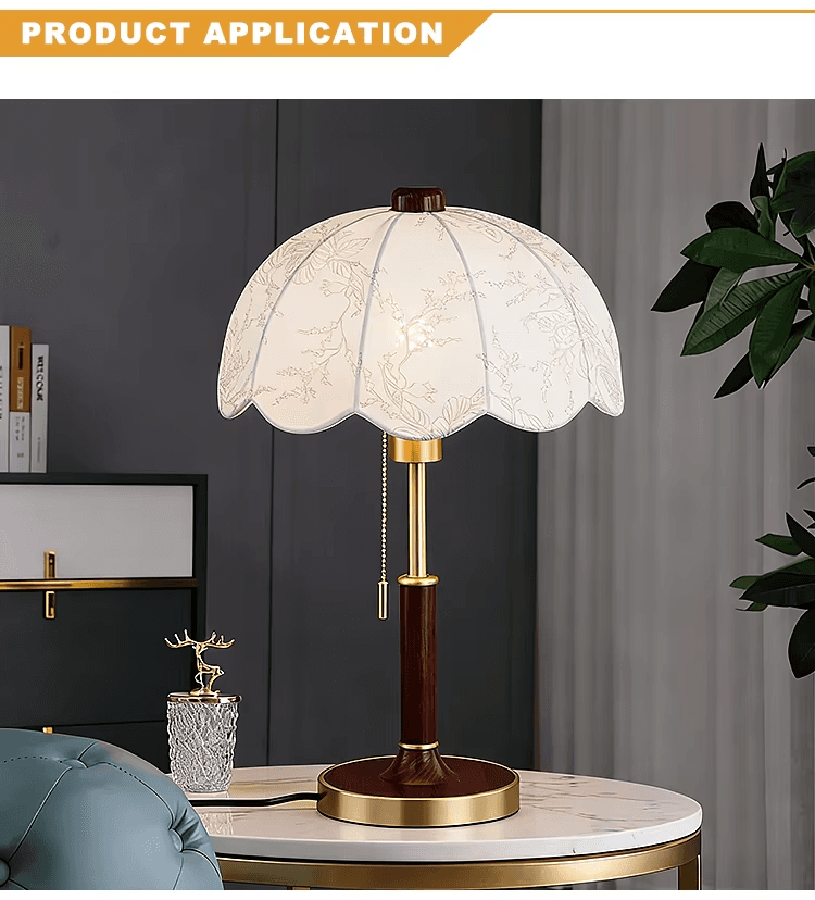 French Vintage Mid-Century Style Table Lamp Fabric Lampshade Luxury Desk Lamp for Hotel Villas Decorative Ambient Light, operation11