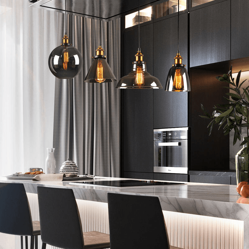 Nordic Luxury Hotel Modern Gold Hanging Clear Glass Dome Ceiling Lamp Chandelier Glass Led Pendant Light for Living Room, operation11
