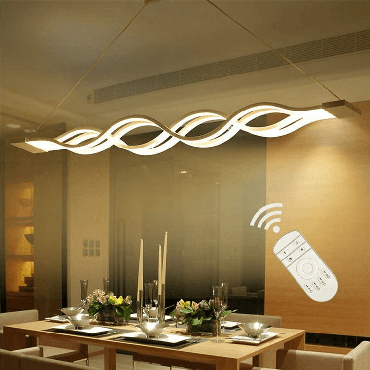 Modern LED Ceiling Chandelier Hanging Light Fixture, Aluminum LED Chandelier Dimmable LED Pendant Light for Dinning Room, Modern White Acrylic Aluminum Dimmable LED Linear Chandelier, operation11