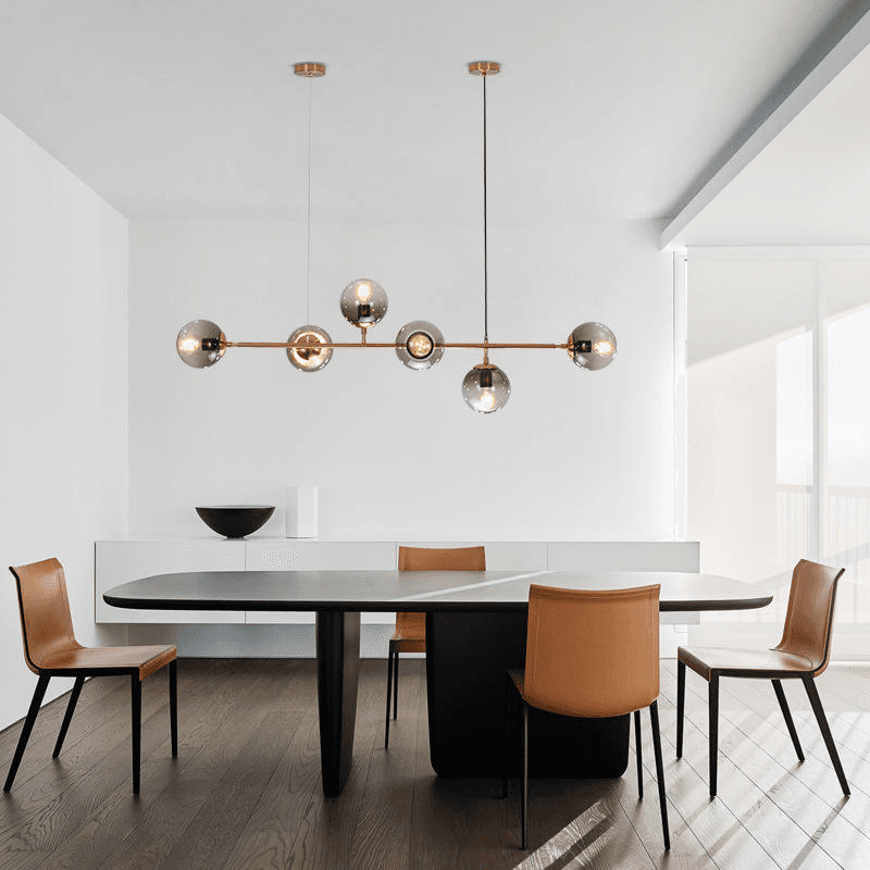 Nordic Round Glass Chandelier Restaurant Round Ball Chandelier, operation11