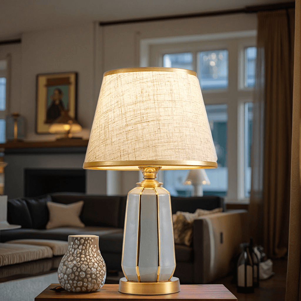Modern Luxury Ceramic Desk Lamp with Warm Light Portable and Flexible Features for Living Room Study Wedding Room, operation11
