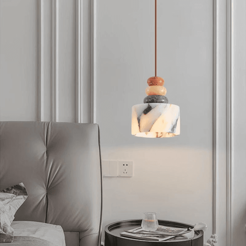 Multi-colour Stacked Stone Pendant Light Colorful Jade Refined Lighting and Playful Form Lights Decoration Project, Luxury Multi-colour Stacked Stone Pendant Light, Colorful Ja, operation11