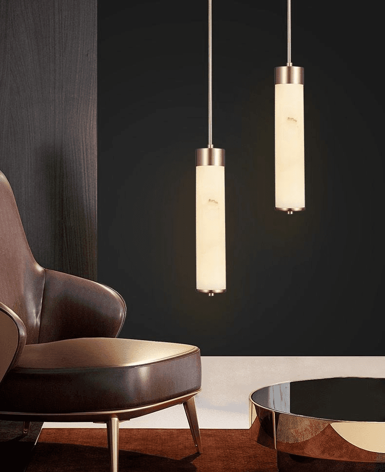 Led Modern Chandelier Alabaster Pendant Light Marble Chandelier Luxury Lights for Bedside, Modern White Marble Pendant Light MC17, 3500K Warm White LED, operation11