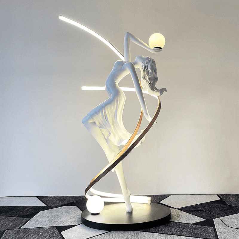 Hanging Light Clubs Bar Decor Art Dancing Girl Ornament Modern Indoor Led White Sculpture Floor Lamp Ballerina, White Ballerina Sculpture Floor Lamp FL0918-05, Dimmable LED, operation11