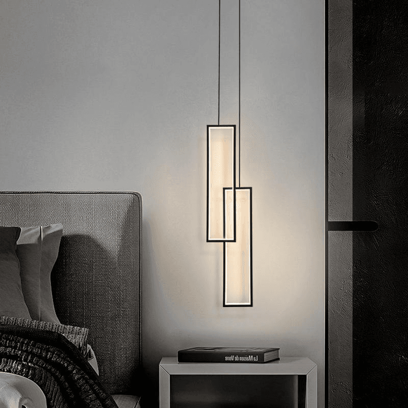 Black Acrylic Square Luxury Hanging Modern Chandeliers Led Pendant Lamp Lights for Home, operation11
