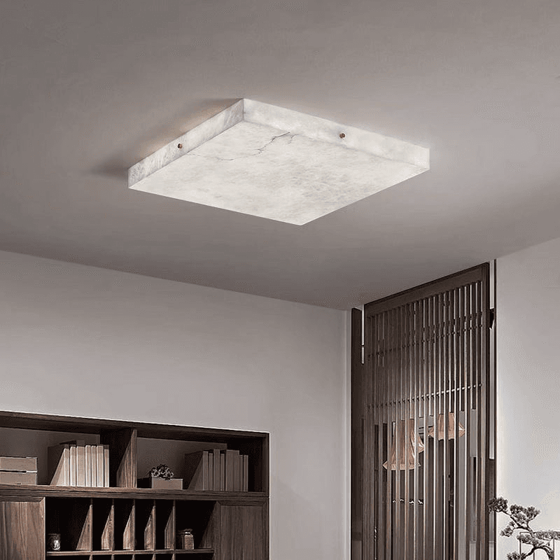 Alabaster LED Flush Mount Ceiling Light Modern Ceiling Ligh Square Minimalist Ceiling Lamp for Living Room Bedroom, Modern Onyx Surface Mounted Ceiling Light MC15 | OEM ODM, operation11