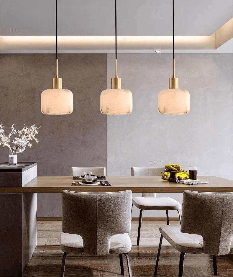 Nordic Copper Marble Bedroom Bedside Living Room Background Wall Small Chandelier Modern Simple Entrance Hall bar Lamp, Nordic Copper Marble Pendant Light | Modern Small Chandelier, operation11